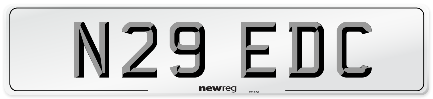 N29 EDC Number Plate from New Reg